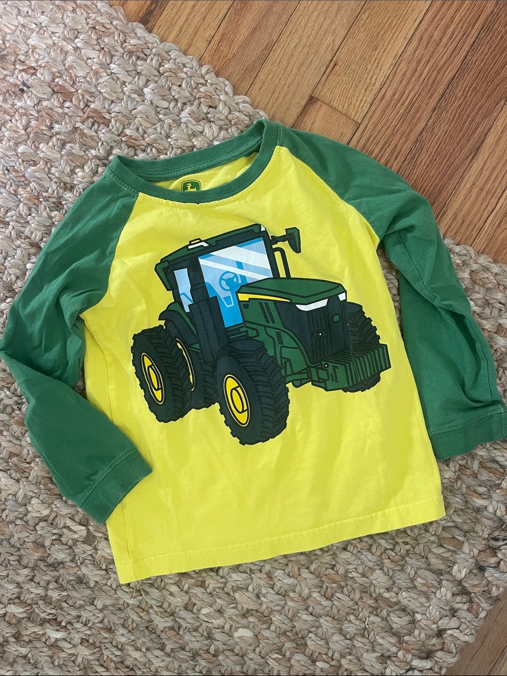 John Deere Yellow & Green Tractor Long Sleeve Tee
